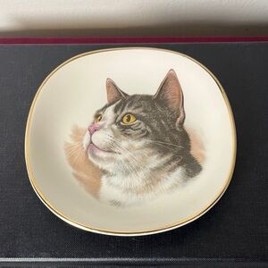 Weatherby Hanley England Vintage Tabby Cat Portrait Whimsey Trinket Dish